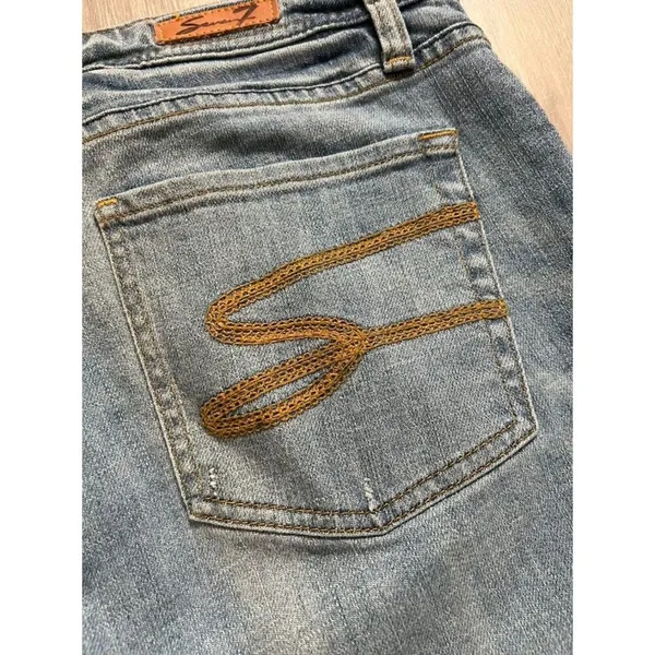 Seven7 Jeans Womens 16 Blue Denim Bootcut High Rise Whiskered Outdoors - Image 10
