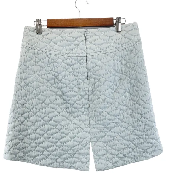 Thyskens Theory Seedo Quilted Skirt A-line Ice Gray Blue‎ Preppy Minimal Women 6 - Image 2