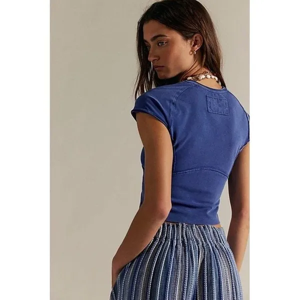 Free People We The Free Protagonist Tee blue size large - Image 2