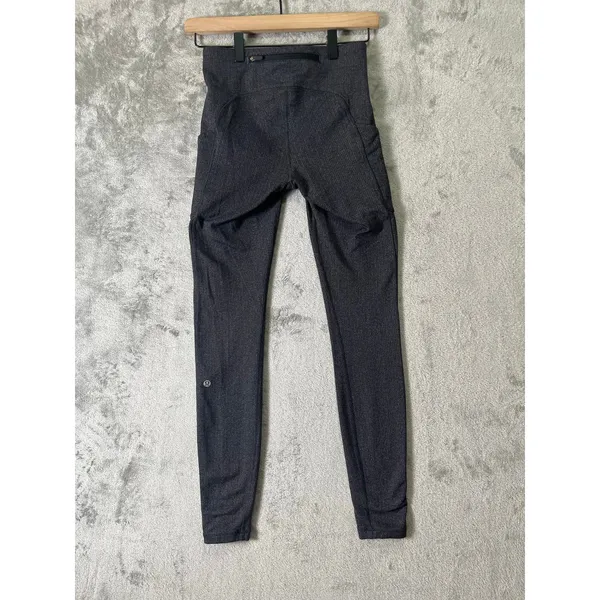 Lululemon Speed Up Tight 28"‎ Power Luxtreme Knit Black Heathered Black Size 4 - Image 3