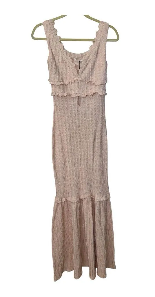COMMENSE Off-Shoulder Ruffle Detail Dress COLOR - Pink size medium NWT Cut Out - Image 2