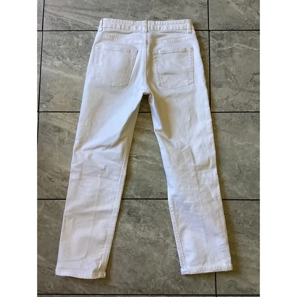 Acne Studios Row White Straight Leg High Rise Jeans Size 24/32 Made in Italy - Image 7