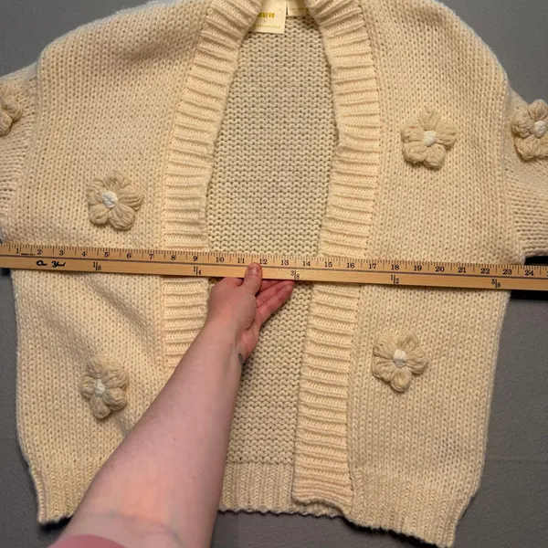 Maeve Anthropologie The Susannah 3D Floral Knit Cardigan Sweater Women One Size - Image 7