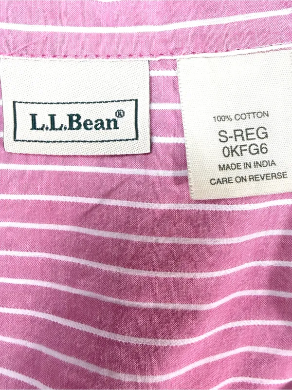 L.L. Bean Women’s Pin Tuck Pleated Long Sleeve Poplin Top Blouse Size S Regular - Image 3