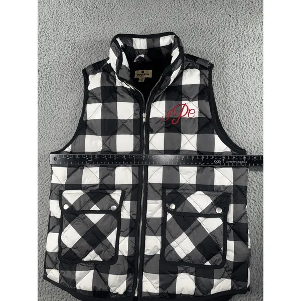 Woolrich Vest‎ Women Large Duck Down Plaid Quilted Puffer Full Zip Classic - Image 3