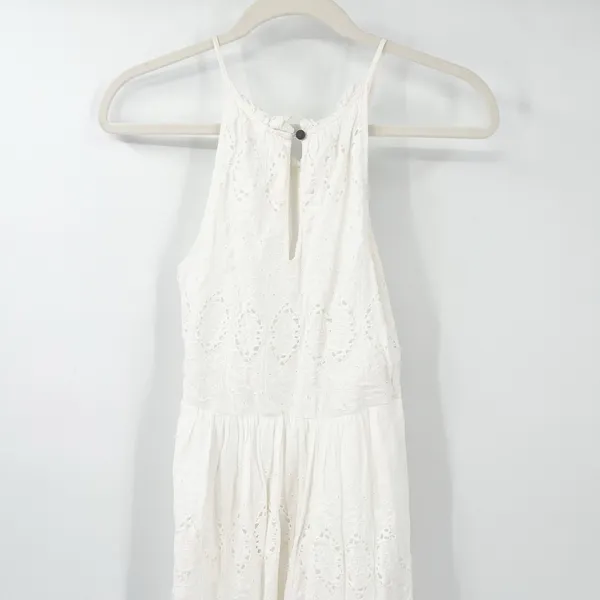 Anthropologie Maeve Womens Boho Beachy Tiered Eyelet Midi Dress‎ Size 0 White - Image 10