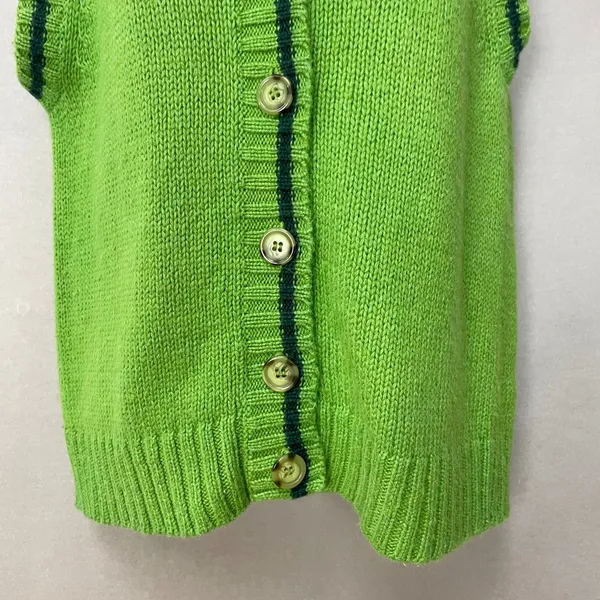 90s Northern Reflections Sweater Vest Womens Large Green Blue Button Up Knit‎ - Image 4