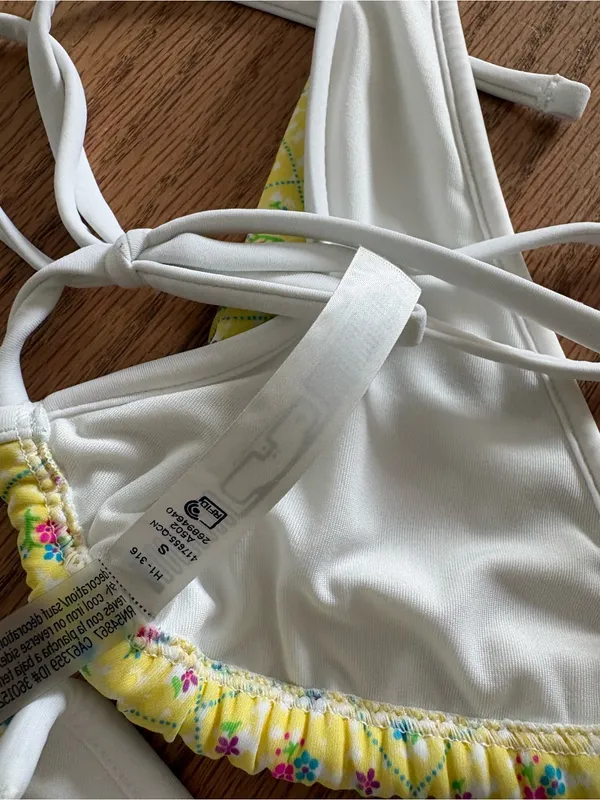 Frankie's Bikinis Yellow Floral Triangle Bikini Set - Image 5