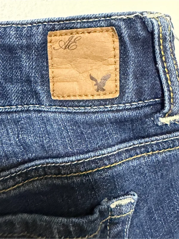 American Eagle Artist Y2K Jeans Low Rise Medium Wash Flare Leg Boho Stretch 6 - Image 7