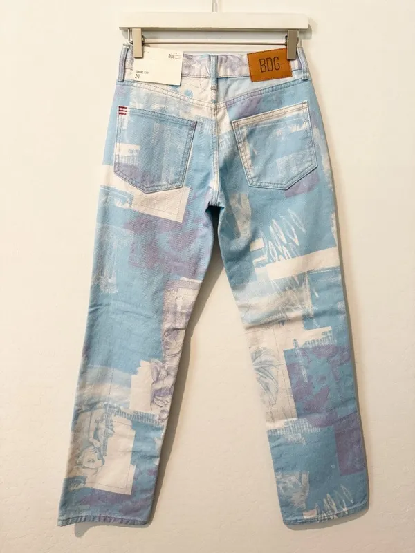 BDG Urban Outfitters Cowgirl Jeans Size 24 Renaissance Print Low Rise Whimsigoth - Image 12