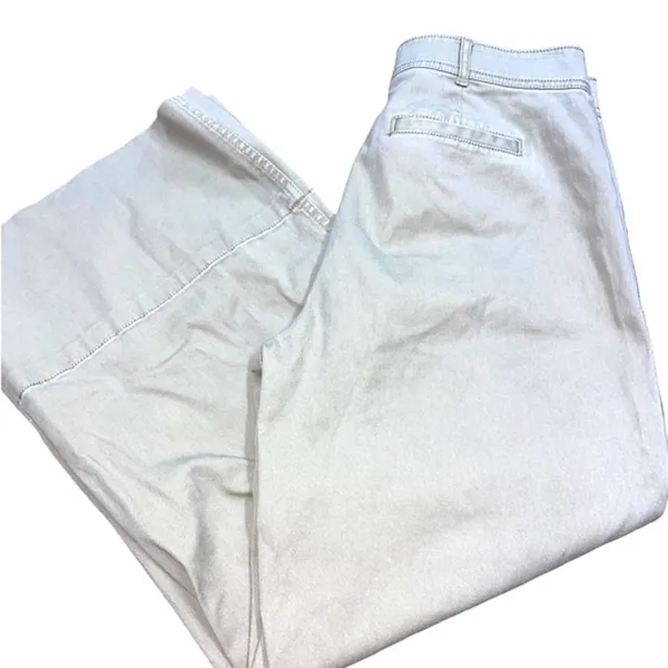 Madewell size 27 tan wide leg crop pants - Image 3