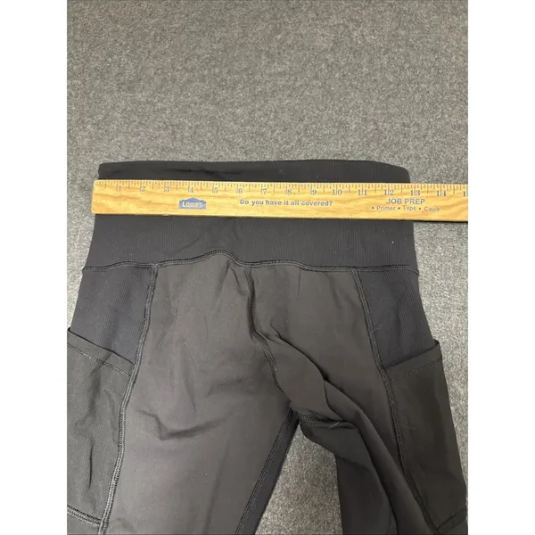 Lululemon Women's Black Mesh Panel Legging Tight In‎ Size 6 Side Pockets Crop - Image 5