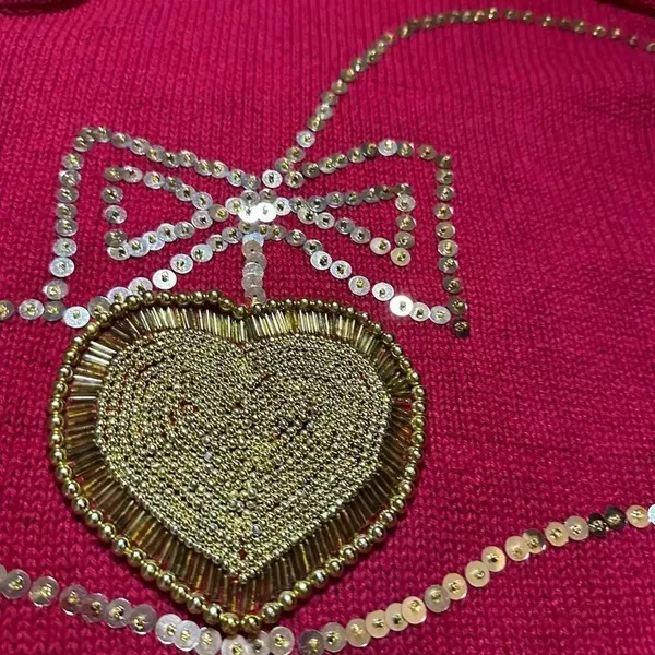 Vintage Kathie Lee Christmas garland ornament sweater xl - Image 2