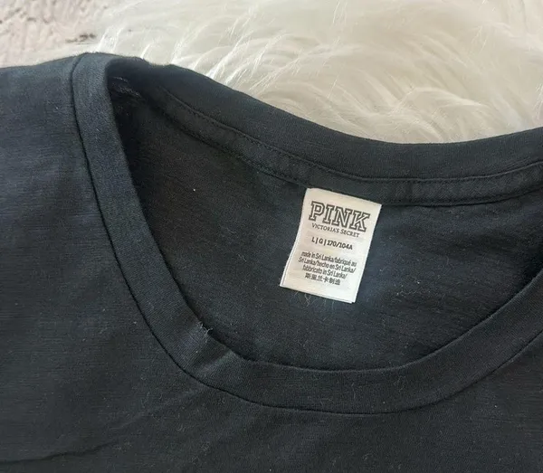 Pink By Victoria’s Secret Campus Crew Neck Signature Dog Tee Shirt Size Large - Image 5