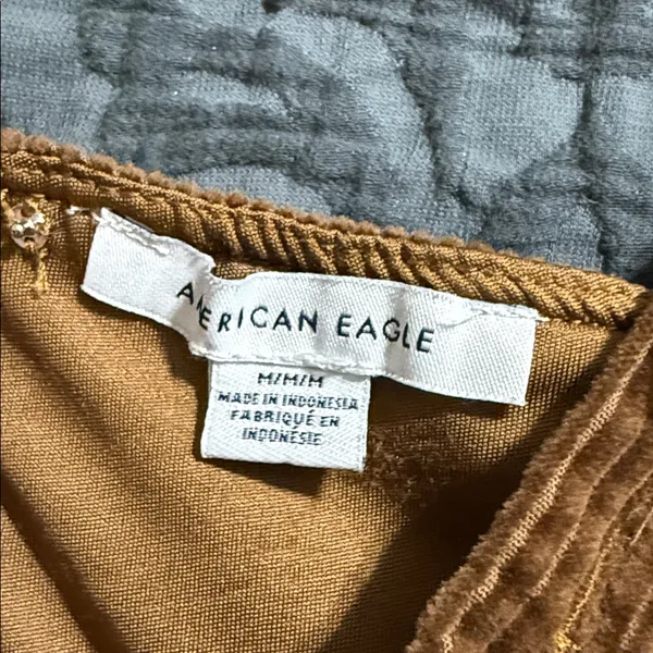 American Eagle size medium brown corduroy dress adjustable strap no pockets - Image 10