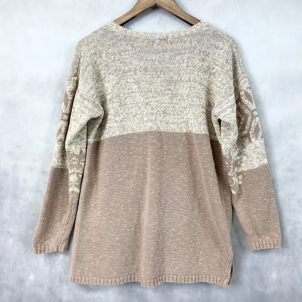 VTG‎ 90s Jay Jacobs Sweater Womens Medium Snowflake Ramie Cotton Textured Winter - Image 2