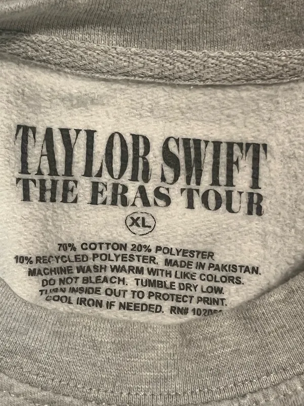 Womens XL official Taylor Swift The Eras Tour Gray Crewneck Sweatshirt - Image 7