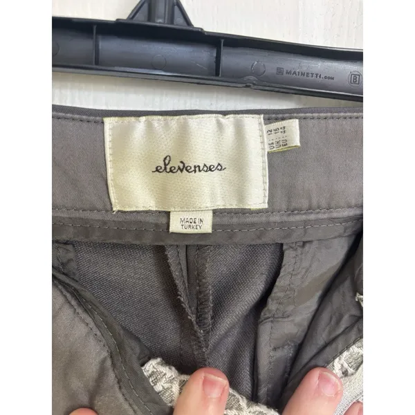 Anthropologie Elevenses Lace Front Trousers 12 Boho Indie Sleaze Office Stretch - Image 3