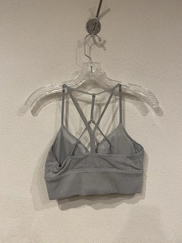 Alo Yoga Lavish Sports Bra Womens Medium Gray Strappy Crossback Longline Yoga - Image 3