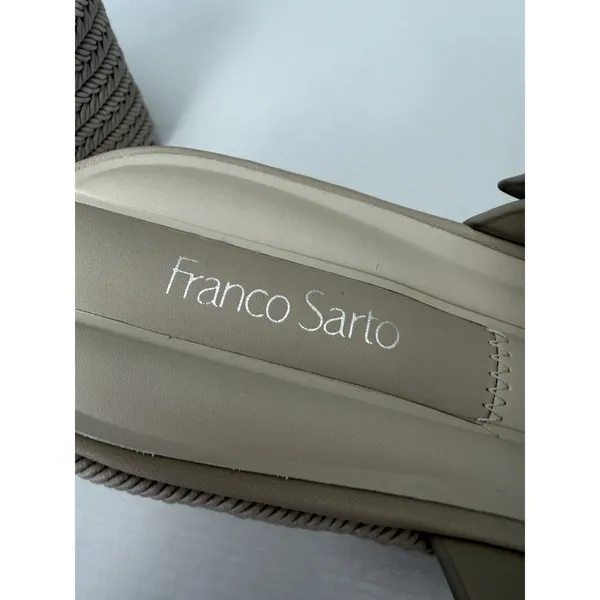 Franco Sarto Platform Wedge Slide Sandals Beige Buckle Comfort Women's US 7.5 - Image 6