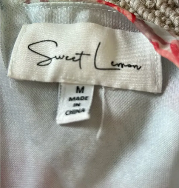 Sweet Lemon puff sleeve dress M - Image 4