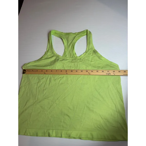 Lululemon‎ Racerback Tank Top Built In Bra Chartreuse Yellow Green Activewear 14 - Image 3