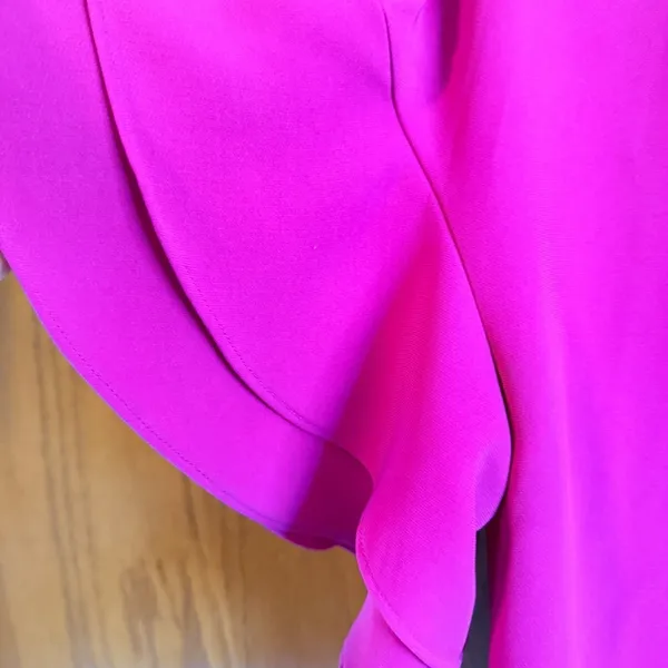 Worthington Womens XL Fuchsia Pink V-Neck Ruffle Tiered Sleeve Dress 72613-3 - Image 5