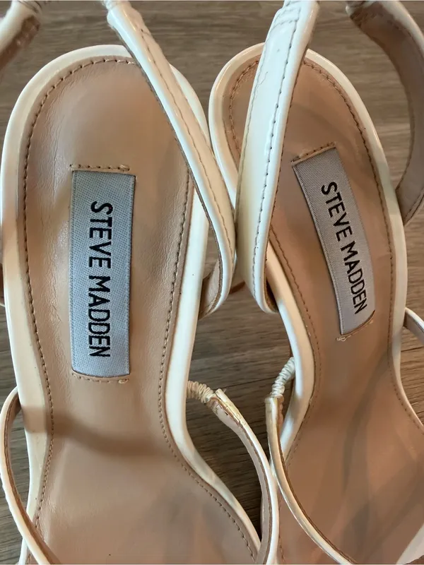Steve Madden White Slingback High Heel Sandals in Grade White, Size 5.5 - Image 11