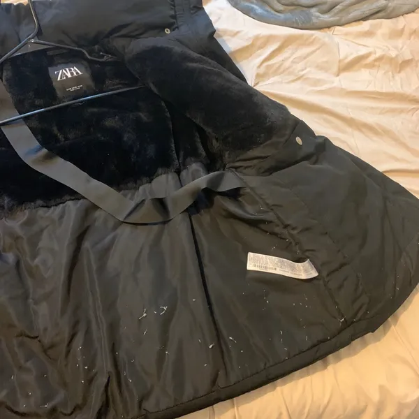 Black Zara hooded puffer jacket Size XS - Image 13