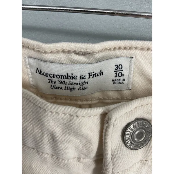 Abercrombie & Fitch Womens Jeans 90s Straight Ultra High Rise Side Slit 30 10R - Image 4