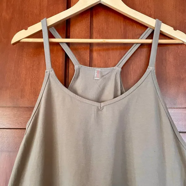 Movement Hot Shot Mini Dress Built In Shorts Mocha Latte Size Large - Image 3