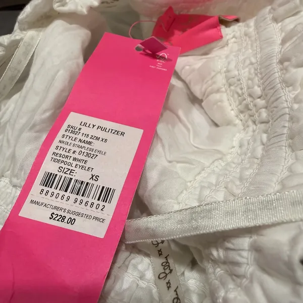 White Lilly Pulitzer Dress XS Nikole Strapless - Image 5