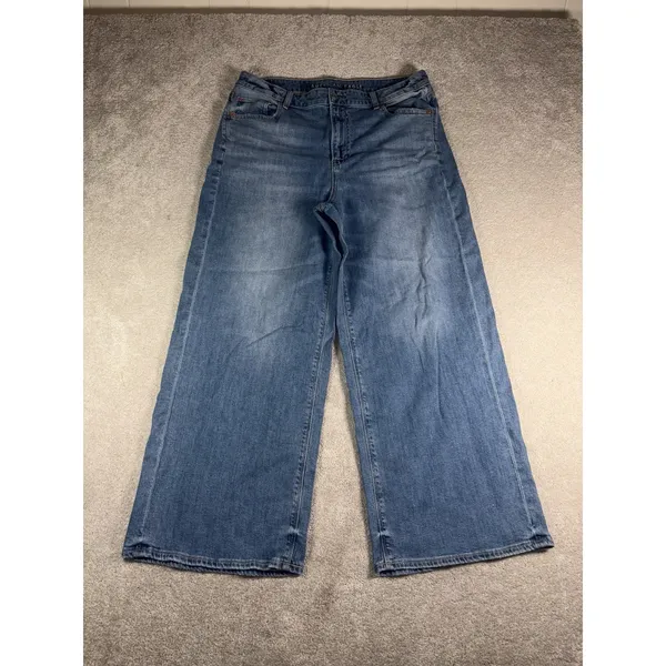 American Eagle Womens Super High-Rise Baggy Wide Leg Jeans 14 Meas: 34x27 - Image 3