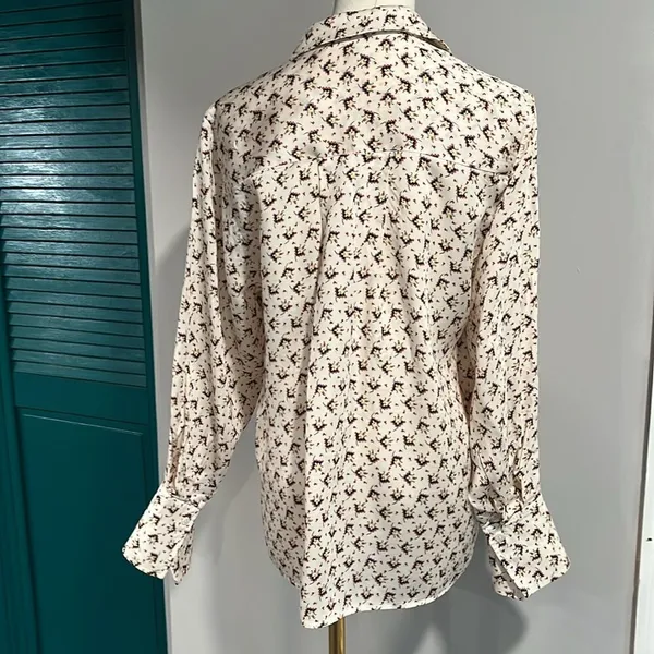 Reiss NWOT Pia Printed Geometric half button up - 2 ($228) - Image 14