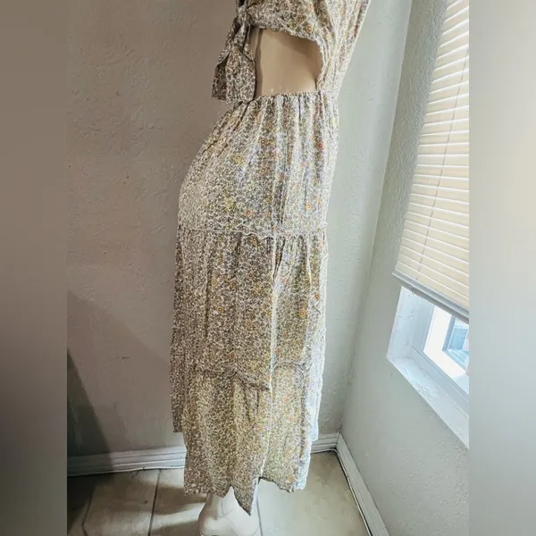 Hollister women’s bohemian sexy maxi floral print dress size Med NWT - Image 16