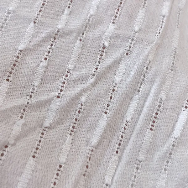 White Cotton Blend Eyelet Shorts Pull On Waist-Large - Image 3