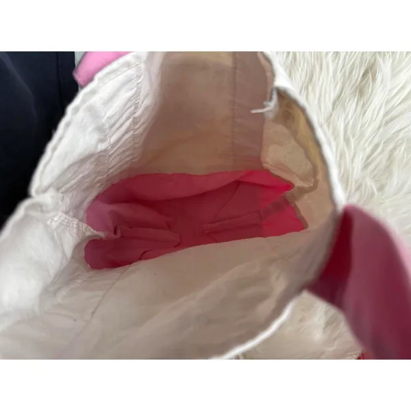 Trader Joe's Pink and White Canvas Tote Bag - Image 9