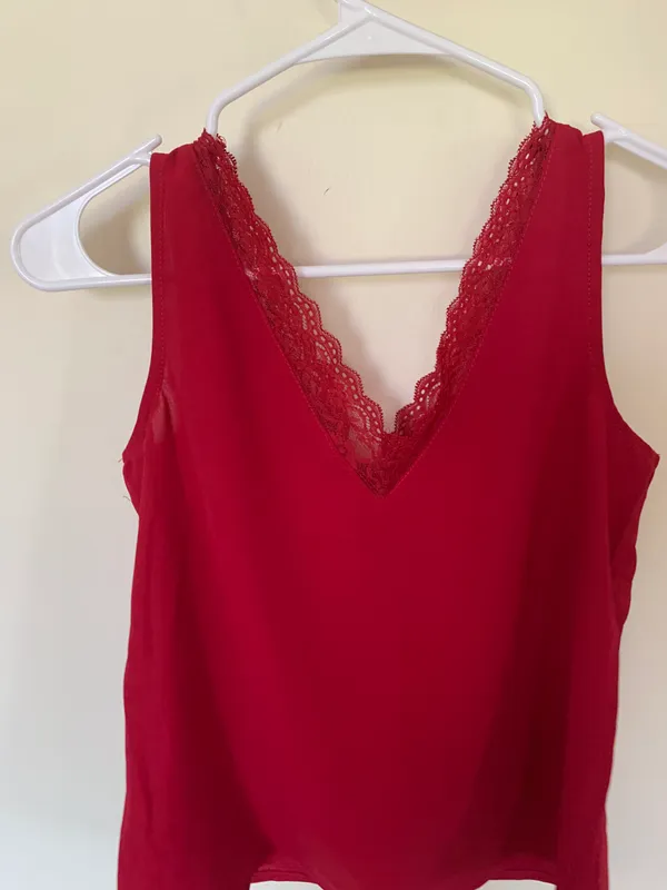 SheIn Lace Red Tank - Image 3