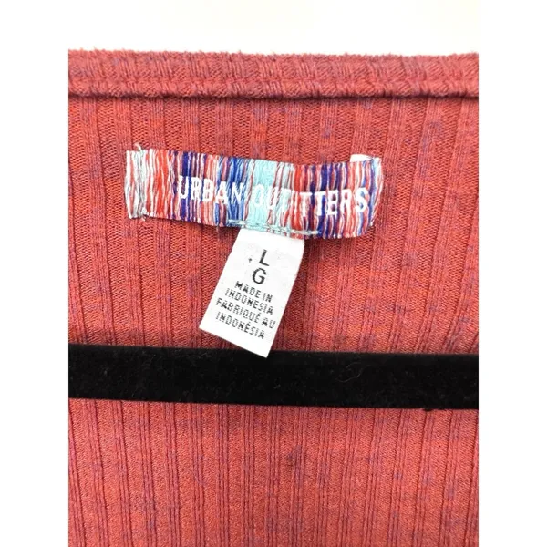 Urban Outfitters UO Ribbed Square Neck Long Sleeve Top Rust Red‎ Size Large - Image 7