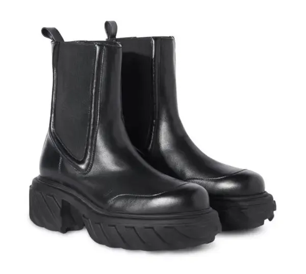 NEW Black Tractor Motor Leather Boots, Size 38 NEW in Box $1,325 - Image 17