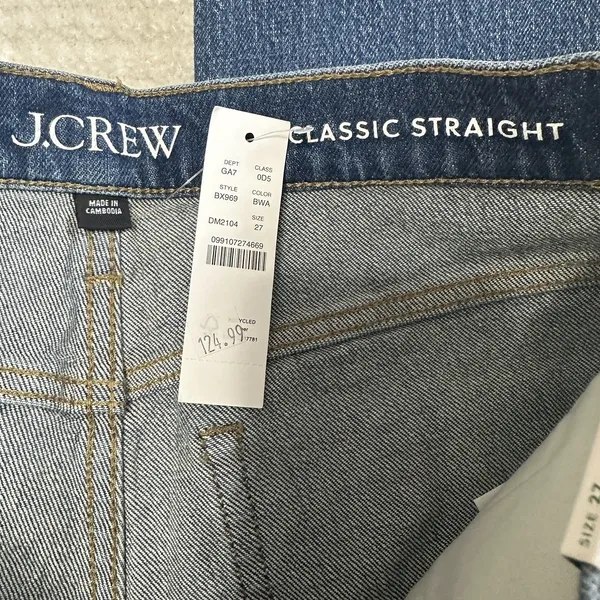 NEW J Crew Classic Straight Jeans Womens Size 27 Bronson Medium Wash‎ Denim - Image 5
