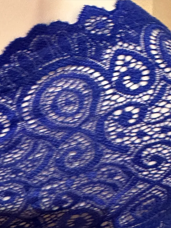 FREE PEOPLE Royal Blue Paisley Sheer Lace Bandeau Bralette Sz S/S-T1 - Image 6