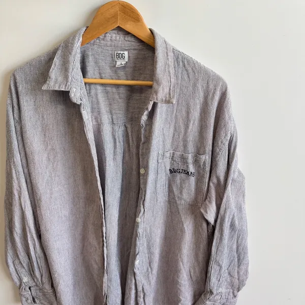 BDG Urban Outfitters‎ Striped Shirt Long Sleeve Button Down Pocket Oversized L - Image 7