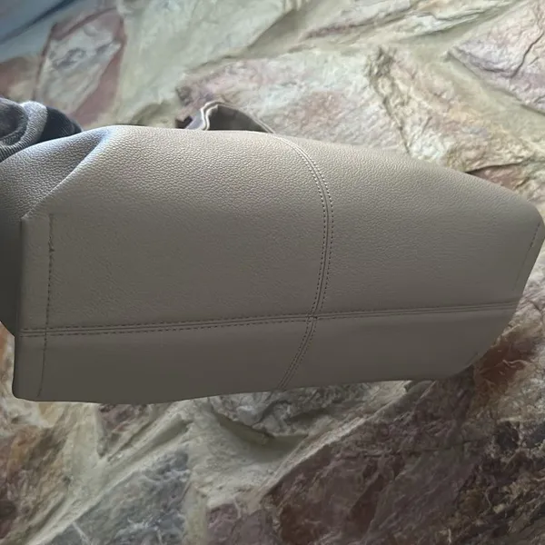 Commense Plain Detailed Dumpling Bag Tan - Image 4