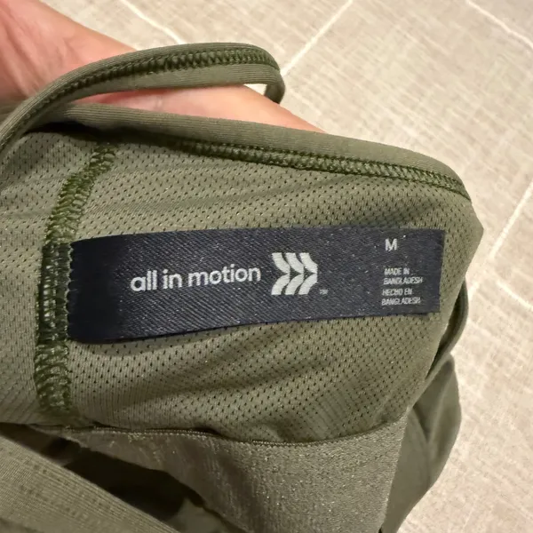 All In Motion Light Support Strappy Crop Sports Bra Top Olive Green Size M - Image 9