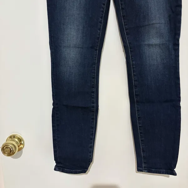 7 For All Mankind Ankle Skinny Stretch Denim Jeans Blue Button Zip Logo Bair 28 - Image 3