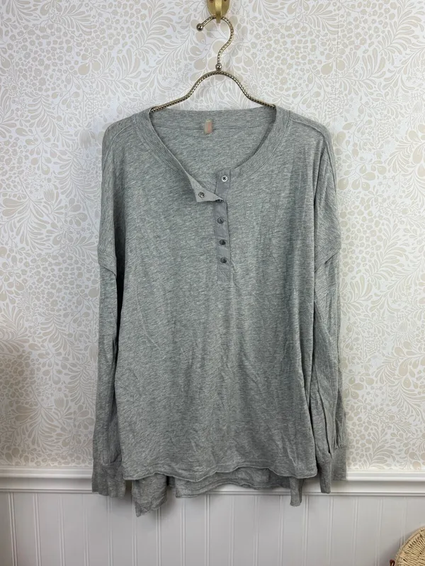 FP Movement Gray Oversized One Up Long Sleeve Shirt - Size - XS - Image 5
