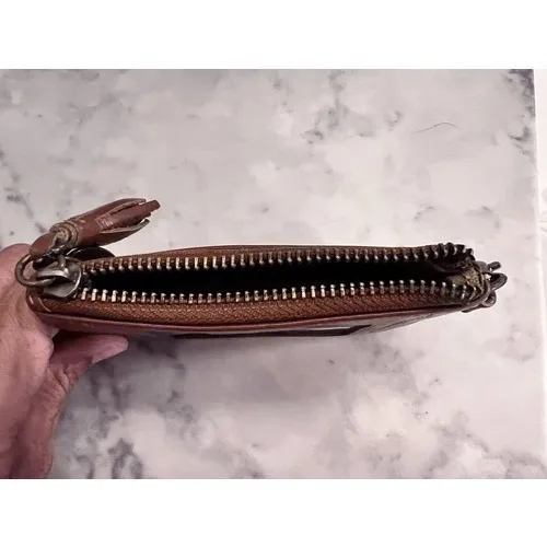 Jack‎ Mason Brown Leather ID Holder Coin Pouch Texas A&M Charm Tassel Zipper - Image 5