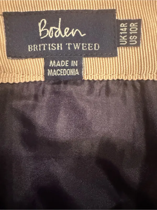 Boden British Tweed 100% Wool Houndstooth Pencil Skirt with Pockets Size 10R EUC - Image 3