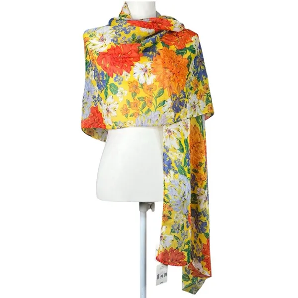 aerie Wrap Scarf Bright Floral Print Sheer NWT - Image 5